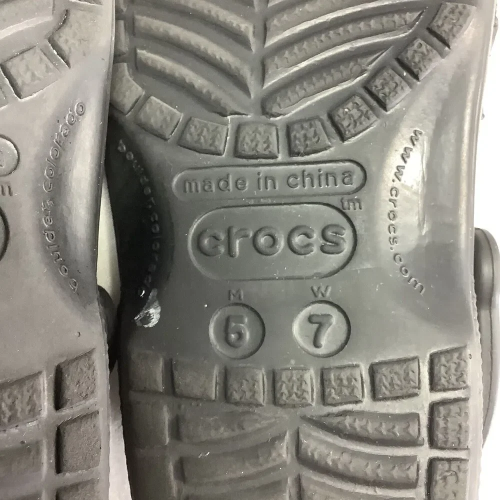 Crocs Crocband‎ Men/Women Size 5/7 Water Rain Shoes Sandals Slide Black Rubber